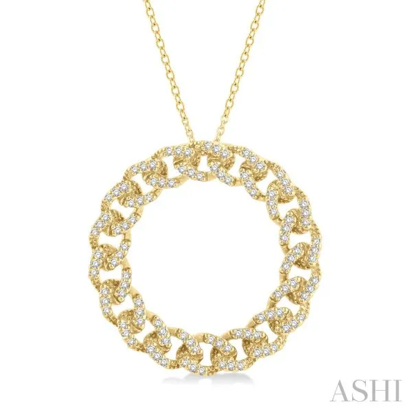 Curb & Cuban Circle Diamond Fashion Pendant Barnett Jewelers Jacksonville, FL