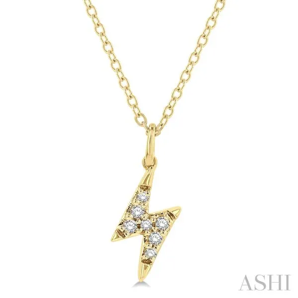 Lightning Bolt Shape Petite Diamond Fashion Pendant Barnett Jewelers Jacksonville, FL