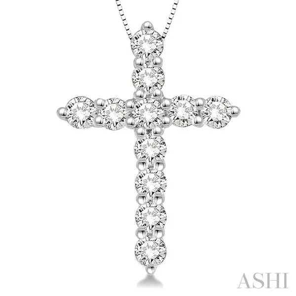 3/4 Carat Diamond Cross Pendant Image 2 Barnett Jewelers Jacksonville, FL