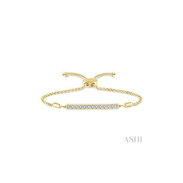 Gold Vermeil Bar Diamond Lariat Bracelet Barnett Jewelers Jacksonville, FL