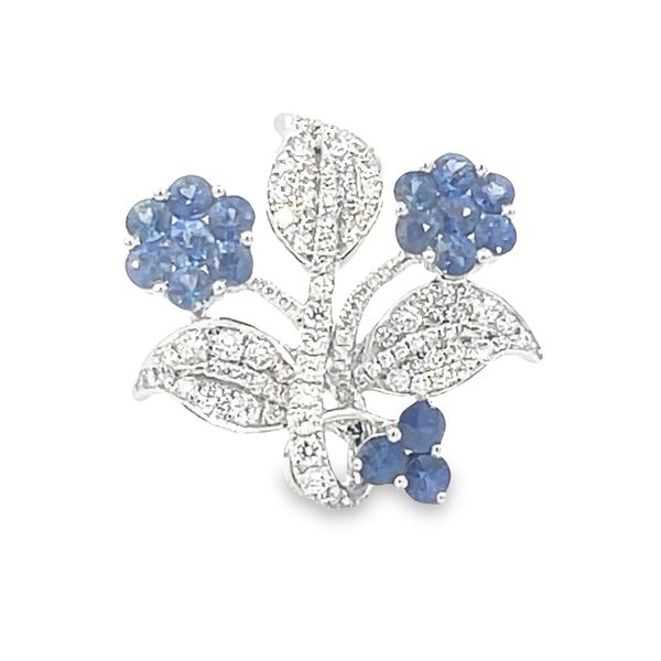 Diamond & Sapphire Flower Ring Barnett Jewelers Jacksonville, FL