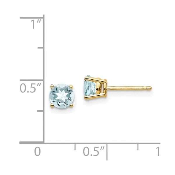 14k Aquamarine Post Earrings Image 3 Barnett Jewelers Jacksonville, FL