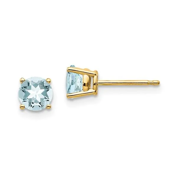 14k Aquamarine Post Earrings Barnett Jewelers Jacksonville, FL