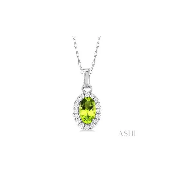 White Gold Peridot Pendant Barnett Jewelers Jacksonville, FL