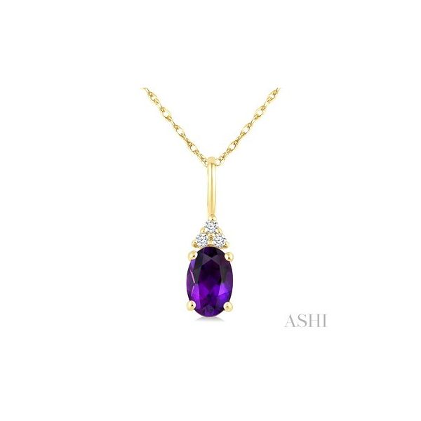 Oval Amethyst & Diamond Pendant Barnett Jewelers Jacksonville, FL