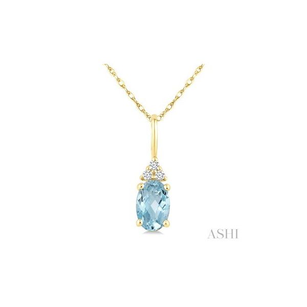 Oval Aquamarine & Diamond Necklace Barnett Jewelers Jacksonville, FL