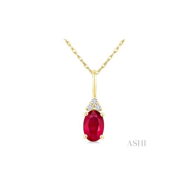 Oval Shape Ruby & Diamond Pendant Barnett Jewelers Jacksonville, FL