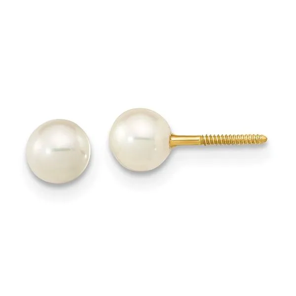 4-5mm White Freshwater Pearl Stud Image 2 Barnett Jewelers Jacksonville, FL
