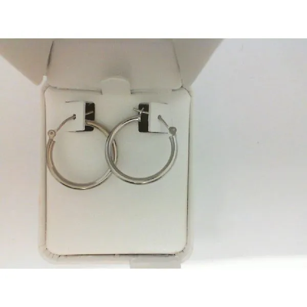 14K White Gold Hoops Barnett Jewelers Jacksonville, FL