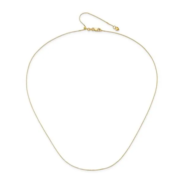 Adjustable Yellow Gold Box Chain Image 2 Barnett Jewelers Jacksonville, FL
