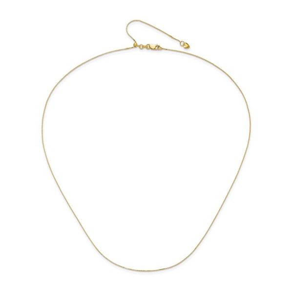 Adjustable Yellow Gold Box Chain Image 2 Barnett Jewelers Jacksonville, FL