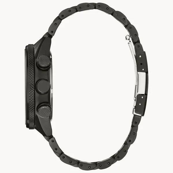 Gents Citizen Eco-Drive Black Chronograph 