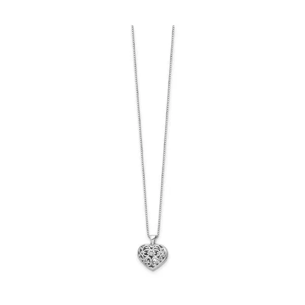Sterling Silver Diamond Locket Image 2 Barnett Jewelers Jacksonville, FL