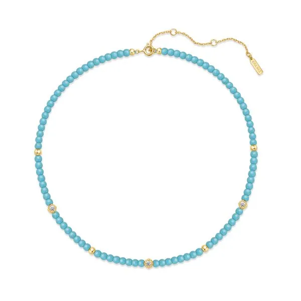 Gold Lab Created Turquoise Necklace Barnett Jewelers Jacksonville, FL