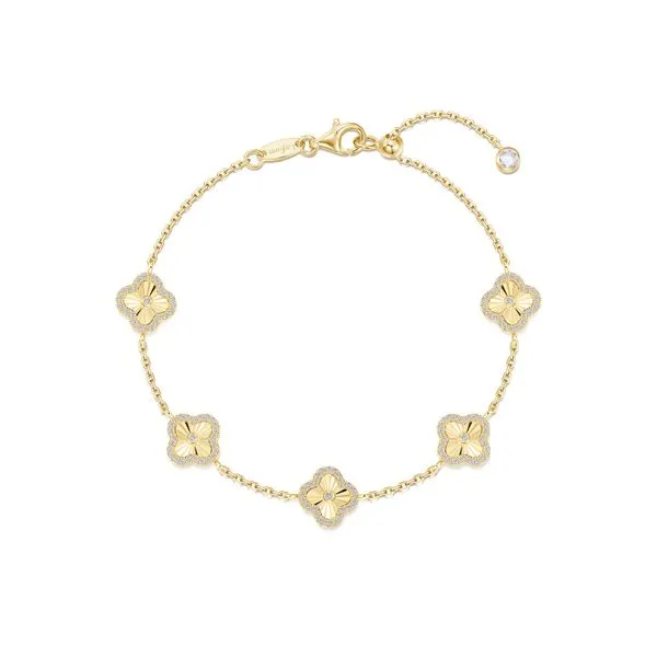 Gold Clover Motif Bracelet Barnett Jewelers Jacksonville, FL