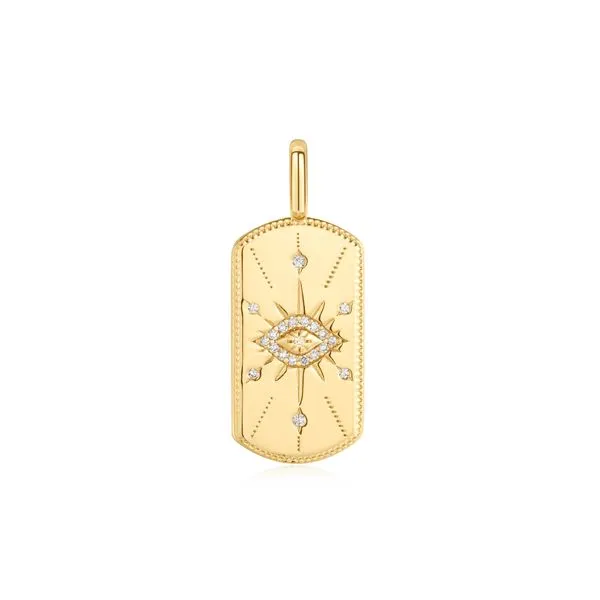 Gold Evil Eye Tag Charm Barnett Jewelers Jacksonville, FL