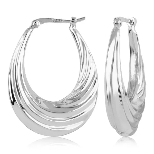 SILVER SWIRL HOOP Barnett Jewelers Jacksonville, FL