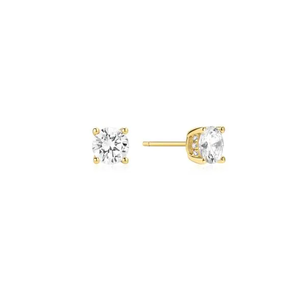 Gold Just You Solitaire Stud Earrings Barnett Jewelers Jacksonville, FL