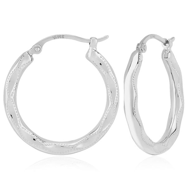 EMBOSSED SILVER HOOP Barnett Jewelers Jacksonville, FL