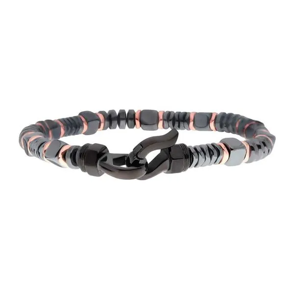 Black & Rose Gold Hematite Beads Bracelet Barnett Jewelers Jacksonville, FL