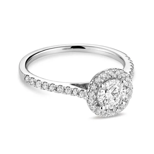 14K White Gold 1.01tw Round Halo Diamond Engagement Ring Barthau Jewellers Stouffville, ON