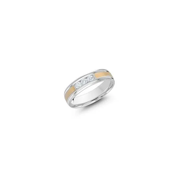 10K Yellow & White Gold 6MM 0.21TW Diamond Wedding Band Barthau Jewellers Stouffville, ON