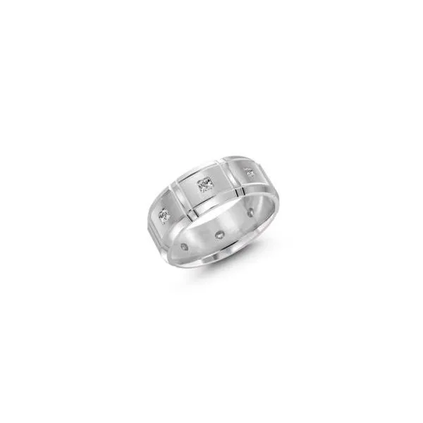 10K White Gold 8MM 0.40TW Diamond Wedding Band Barthau Jewellers Stouffville, ON