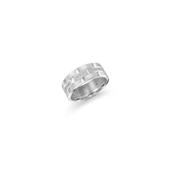 10K White Gold 9MM 0.27TW Diamond Wedding Band Barthau Jewellers Stouffville, ON