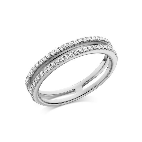 14K White Gold 0.20TW Double Bar Diamond Ring Barthau Jewellers Stouffville, ON