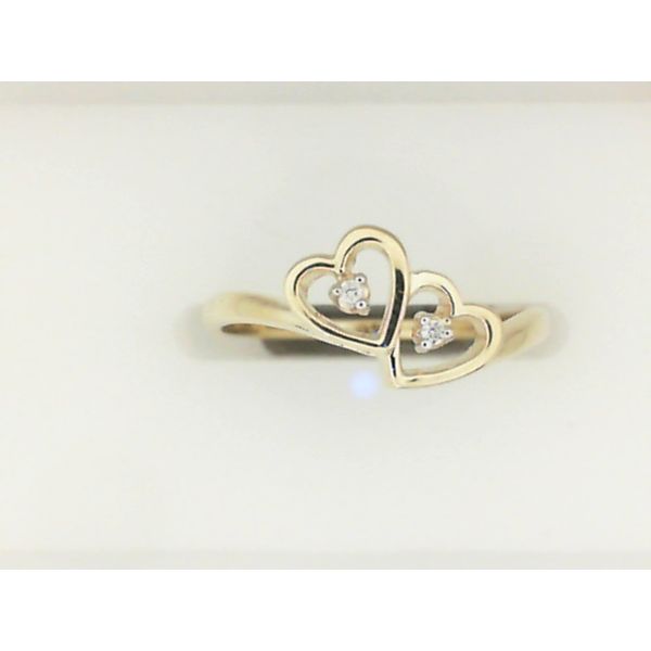 10K Yellow Gold Diamond Double Heart Ring Barthau Jewellers Stouffville, ON