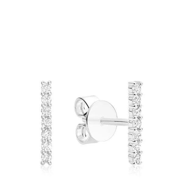 10K White Gold 0.11TW Bar Earrings Barthau Jewellers Stouffville, ON