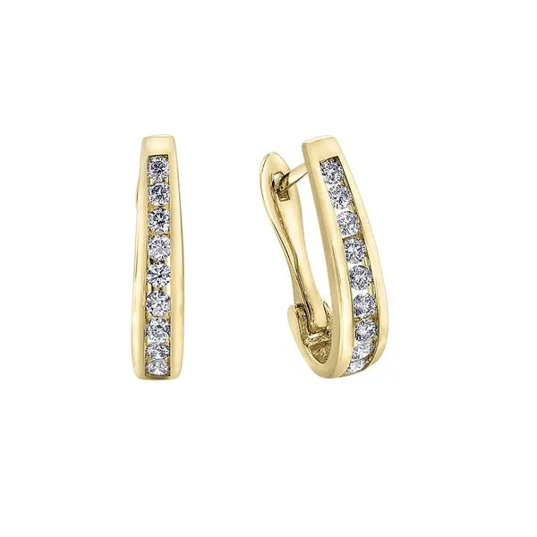 10K Yellow Gold Diamond Hoop Earrings Barthau Jewellers Stouffville, ON