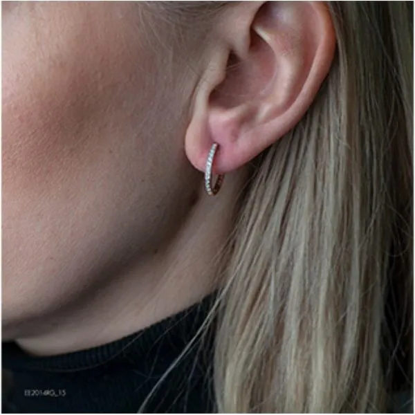 10K Rose Gold 0.15TW Diamond Hoop Earrings Image 3 Barthau Jewellers Stouffville, ON
