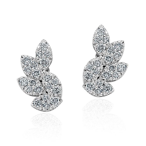 14K White Gold 0.50TW Diamond Leaf Earrings Barthau Jewellers Stouffville, ON