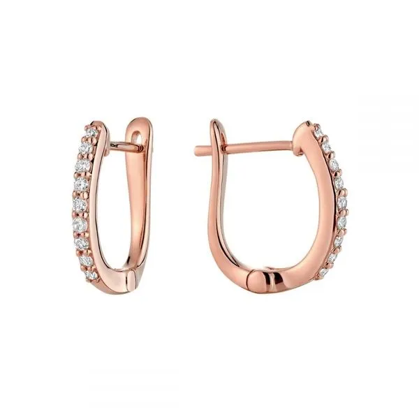 10K Rose Gold Diamond Hoop Earrings Barthau Jewellers Stouffville, ON