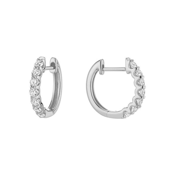 14K White Gold 0.50TW Diamond Hoop Earrings Barthau Jewellers Stouffville, ON