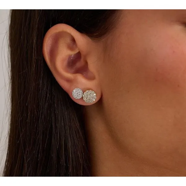 14K White Gold 0.91TW Pave Round Diamond Earrings Image 2 Barthau Jewellers Stouffville, ON