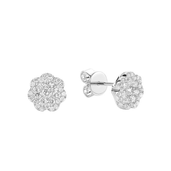 14K White Gold 0.50TW Flower Stud Earrings Barthau Jewellers Stouffville, ON