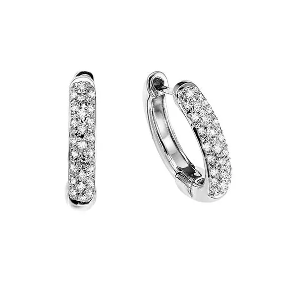 10K White Gold 0.35MM Diamond Huggie Earrings Barthau Jewellers Stouffville, ON