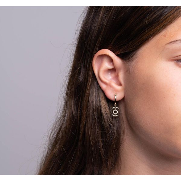 10K White Gold Double Circle Diamond Dangle Earrings Image 2 Barthau Jewellers Stouffville, ON