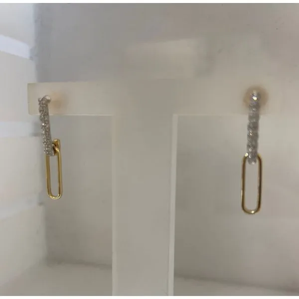 10K Yellow Gold Paper Clip Diamond Earrings Barthau Jewellers Stouffville, ON