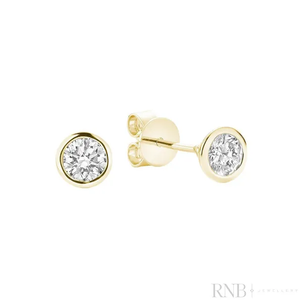 14K Yellow Gold 0.51TW Diamond Bezel Earrings Barthau Jewellers Stouffville, ON