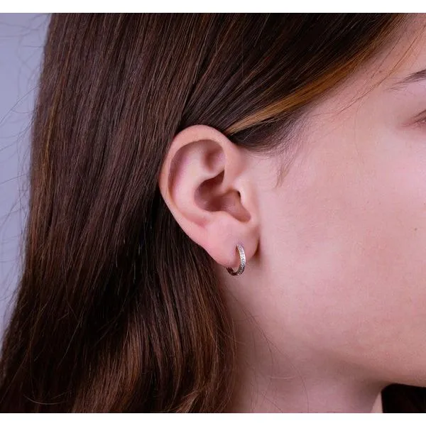 10K White Gold DIAMOND HOOP EARRINGS Image 2 Barthau Jewellers Stouffville, ON