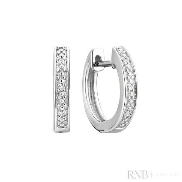 10K White Gold DIAMOND HOOP EARRINGS Barthau Jewellers Stouffville, ON