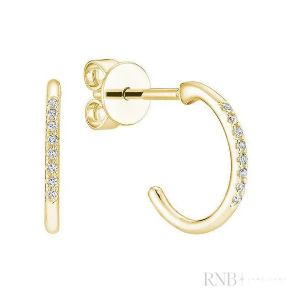 10K Yellow Gold Diamond C- Hoop Earrings Barthau Jewellers Stouffville, ON