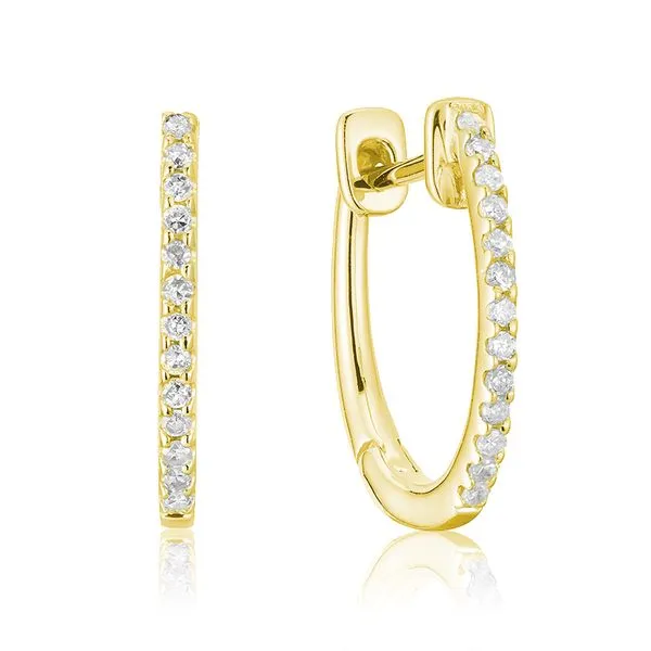 10K Yellow Gold 0.10TW Diamond Huggie Earrings Barthau Jewellers Stouffville, ON