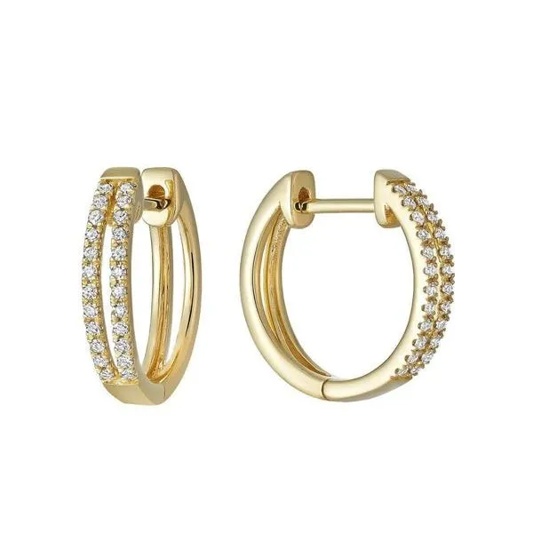 10K White Gold Diamond Huggie Earrings Barthau Jewellers Stouffville, ON