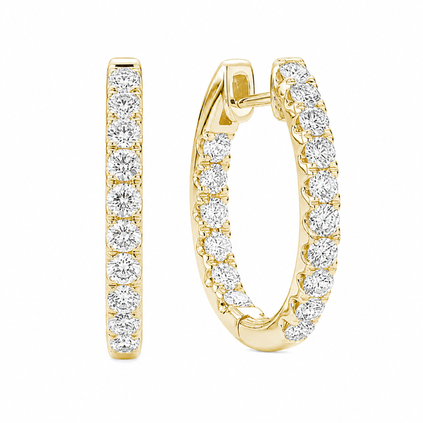 14KY 1.0tw Inside Out Diamond Hoop Earrings Barthau Jewellers Stouffville, ON