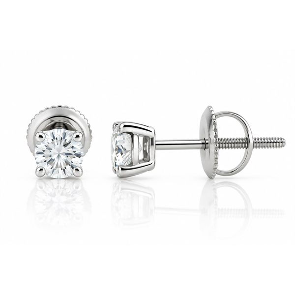 14K White Gold 1.00TW SI J-K DIAMOND STUD EARRINGS Barthau Jewellers Stouffville, ON