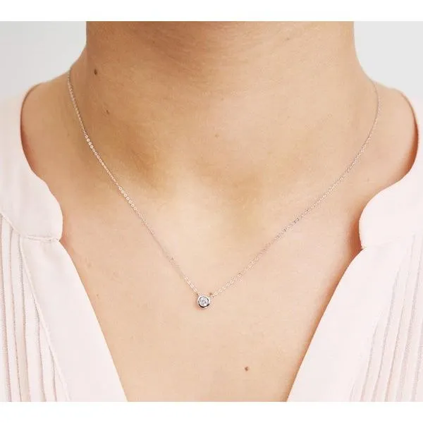 10K Yellow Gold 0.15TW DIAMOND BEZEL NECKLACE Image 3 Barthau Jewellers Stouffville, ON